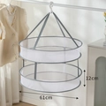 Filet de séchage à deux niveaux 61cm en maille blanche pour pulls et sous-vêtements - Gris 61cm Double Couche