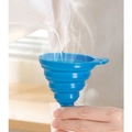 Blue collapsible silicone funnel for filling ice pop bags with heat resistant material - Foldable Funnel / Blue (Random Delivery)