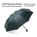 Ombrello pieghevole verde scuro a 8 stecche con protezione UV e motivo piuma d'oro - Ombrello manuale standard a 8 stecche UV - Verde scuro