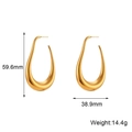 Grandes boucles d'oreilles gouttes creuses plaquées or 18 carats 59,6mm x 38,9mm - Grandes Boucles d'Oreilles à Crochet Courbe Creux / Or