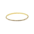 Macro shot of single row 2mm gold stretch bracelet with sparkling crystal rhinestones - Gold White Zirconia