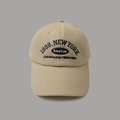 Khaki vintage baseball cap with navy 1989 New York embroidery and American text - M / Beige