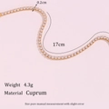 Elegant 14K gold plated copper tennis bracelet with sparkling zircon stones in S-shape - Gold Color (17cm)