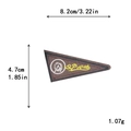Toppa ricamata Sport triangolare marrone con logo A, 8,2 cm per abbigliamento DIY - Triangolo Sport GZ-0443