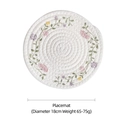 18cm woven cotton placemat with pink floral embroidery for heat resistant dining - Floral Place Mat 18cm