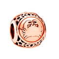 Rose gold Cancer zodiac charm bead with crab motif and cutout star side details - Cancer / Rose Gold