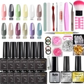 Kit de uñas con 12 esmaltes gel, lámpara 54W, herramientas y accesorios con purpurina - Juego de Esmaltes de Uñas de Gel de Colores y Herramientas de Manicura (Sin Lámpara de Uñas)(2)
