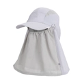 Light grey quick-dry outdoor sun hat with removable face mesh and neck protection flap - Light Gray (9269)