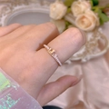 Macro view of rose gold Queen crown ring with pearls on elegant silk background - A31#(Adjustable)-Queen Crown Pearl