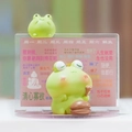Green frog desktop ornament with card holder stand and stress relief office decoration - 1188-28 Lying Flat Frog