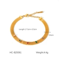 Bracciale in acciaio inossidabile placcato oro 18K con pietre preziose colorate - Acciaio Inossidabile / Strass Colorati / Bracciale in Oro a Rete con Pietre Preziose Colorate (HC-B20081)