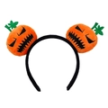 Dettagli del cerchietto con zucche di peluche e volti spaventosi per Halloween - Ghigno Nero