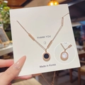 Collana in oro rosa con ciondolo double face bianco e nero e numeri romani - Stile Disco Doppia Faccia Bianco e Nero (X156) / Oro rosa