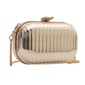 Elegant gold acrylic mini evening bag with ice-crack texture and metal chain strap - Rectangle Gold