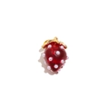 18K gold plated stainless steel strawberry pendant with white pearl accents - Pearl Strawberry-Translucent Red