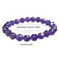 Bracelet en perles de cristal violettes facettées de 8mm et périmètre de 19cm - 8mm/Améthyste Facettée