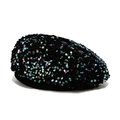 Basco nero alla moda in velluto per donna con paillettes iridescenti e design elegante - M (56-58cm) / Blu navy