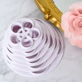 Set of 8 white plastic flower cookie cutters in various sizes from 3cm to 10cm - Large Plum Blossom Cookie Cutter Set