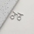 Macro shot of 14K silver plated OT toggle clasp set with cubic zirconia for jewelry DIY - Style K Luxury Full Zirconia / White Gold