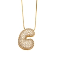 Collar de letra G dorada con circonitas brillantes y cadena de caja para mujer - Letra G / Dorado
