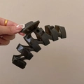 13cm large amber acrylic hair claw clip for thick hair in a stylish geometric design - 13CM Large N-Shape / Dark Gray