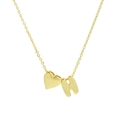 Minimalist 18k gold-plated brass necklace featuring a puffed heart and letter H pendant - Necklace - Letter H