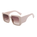 Retro Y2K oversized vierkante zonnebril met beige montuur en bruine verloopglazen - Beige Frame Dubbele Thee Lenzen