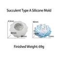 3D-siliconenmal voor vetplantkaarsen met blauwe lotuskaars voor DIY-knutselen - Succulent Vorm Stijl A