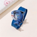 Blue kids slap watch featuring a 3D cartoon shark design and soft silicone strap - Shark Blue