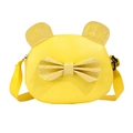 Cute yellow kitty bow kids crossbody bag with glitter ears and adjustable strap - Yellow