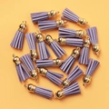 Purple faux suede tassels with golden metal caps for DIY jewelry and keychain accessories - Lavender