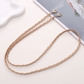 Handmade woven leather and gold chain accessory for handbags or phone cases in beige color - Khaki