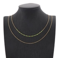 Collier double couche en acier inoxydable doré avec perles vert fluo - Vert Fluorescent