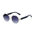 Occhiali da sole ottagonali in metallo dorato alla moda con lenti viola sfumate da donna - C1 Montatura Oro Nero Sfumato Grigio