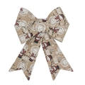 Rustic burlap Christmas bow with snowman print and Let it SNOW lettering for holiday decor - 10*15cm / Christmas Snowman Style