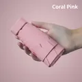 Mini portable folding umbrella in Coral Pink, ultra-light and compact for sun or rain - Light Pink (Cloth Cover)