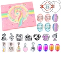 Calendrier de l'Avent Licorne de Noël avec bracelets DIY et 22 breloques festives - Design Licorne