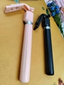 Foldable Bluetooth selfie stick tripod with phone clip in pink and black colors - Black Extended 1.68m Upgrade (F610)