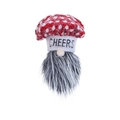 Funda de botella de vino gnomo navideño con cuadros rojos y bordado cheers - 535B#Sombrero Rojo/CHEERS