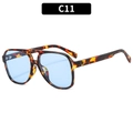 Occhiali da sole aviator vintage a doppio ponte con montatura tartarugata e lenti blu - Tartarugato Lenti Blu Traslucide