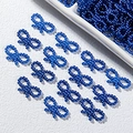 Blue pearlescent beaded bow charms for DIY phone case and accessory decoration - 1x1.8cm / Blue