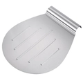 Round stainless steel pizza peel with ergonomic handle and non-slip grooves - Transfer Shovel