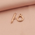 Cierre de palanca de acero inoxidable oro rosa pulido para fabricación de joyas DIY - Oro rosa (Bucle integrado)
