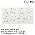 Stampo in silicone bianco 8 stelle, 21,5x11,2x0,5 cm per decorazione torte e fai da te - Grigio