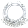 Stendibiancheria elastico retrattile portatile con 12 clip, design bianco e blu - Bianco