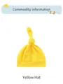 Detailed view of yellow knotted newborn beanie made of soft breathable knitted cotton - Yellow Hat