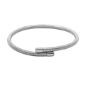 Minimalist silver spring-style bangle in stainless steel with snake bone spiral texture - High Quality Band 1-Layer / Steel