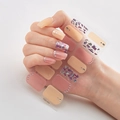 3D laser gold nail stickers in pink and purple glitter finish, product code DQ3-053 - Nude Pink Champagne Purple Diamond Stud Style (DQ3-053)