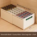 Creamy white expandable drawer organizer storage box for kitchen cabinet and snacks - Extra Large/1 Pack / Cream White