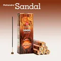 Mahendra Sandalwood incense sticks set featuring hexagonal boxes and golden elephant motifs - Sandalwood
